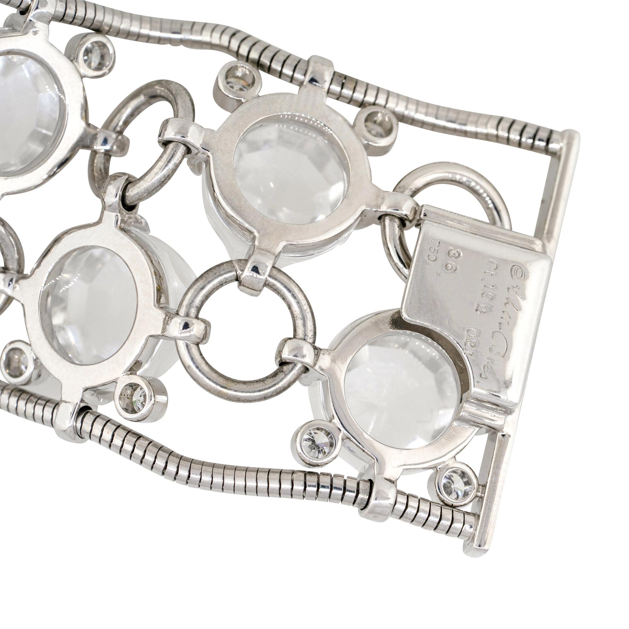 Women's 1.92 Carat Diamond Accent Faceted Crystal Bracelet 18 Karat in Stock