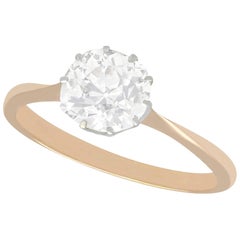 1.92 Carat Diamond and Rose Gold Platinum Set Solitaire Engagement Ring