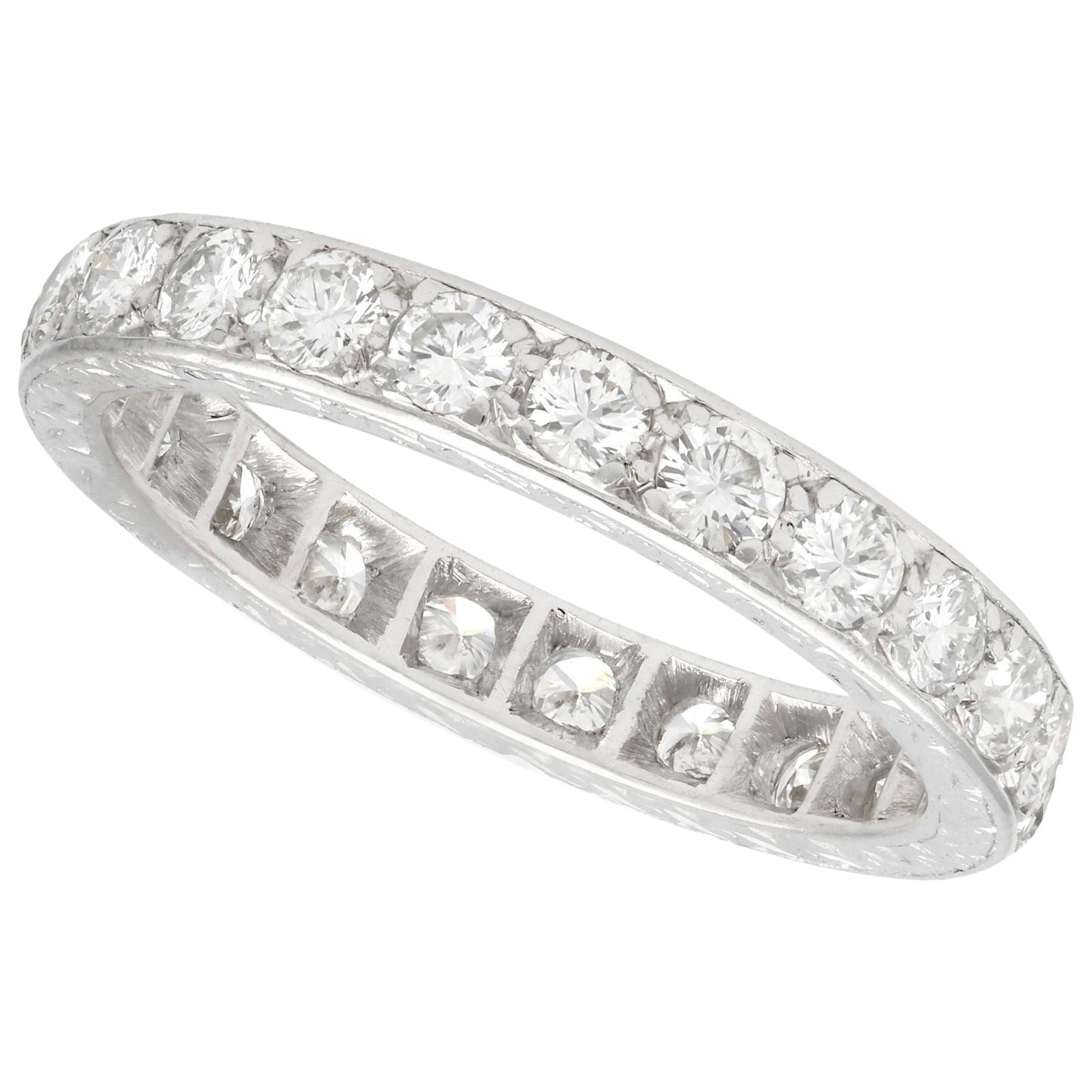 Antique 1.92 Carat Diamond and White Gold Full Eternity Ring For Sale