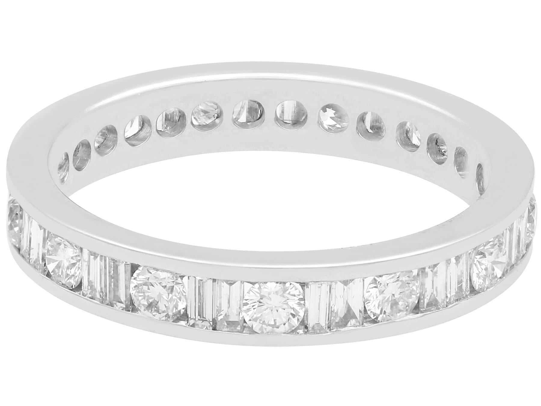 Round Cut 1.92 Carat Diamond and White Gold Full Eternity Ring For Sale