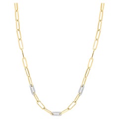 Collier trombone en or jaune 14k avec diamants de 1,92 carat