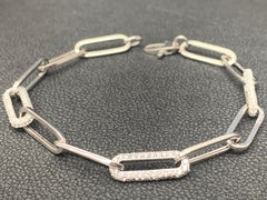 1.92 Carat Diamond Paper Clip Bracelet in 14K White Gold