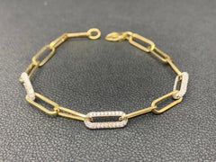 1.92 Carat Diamond Paper Clip Bracelet in 14K Yellow Gold