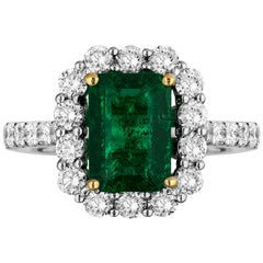 1.92 Carat Emerald Diamond Cocktail Ring