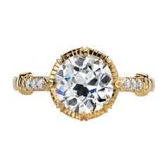 1.92 Carat GIA Certified Old European Cut Diamond Set in an 18 Karat Gold Ring