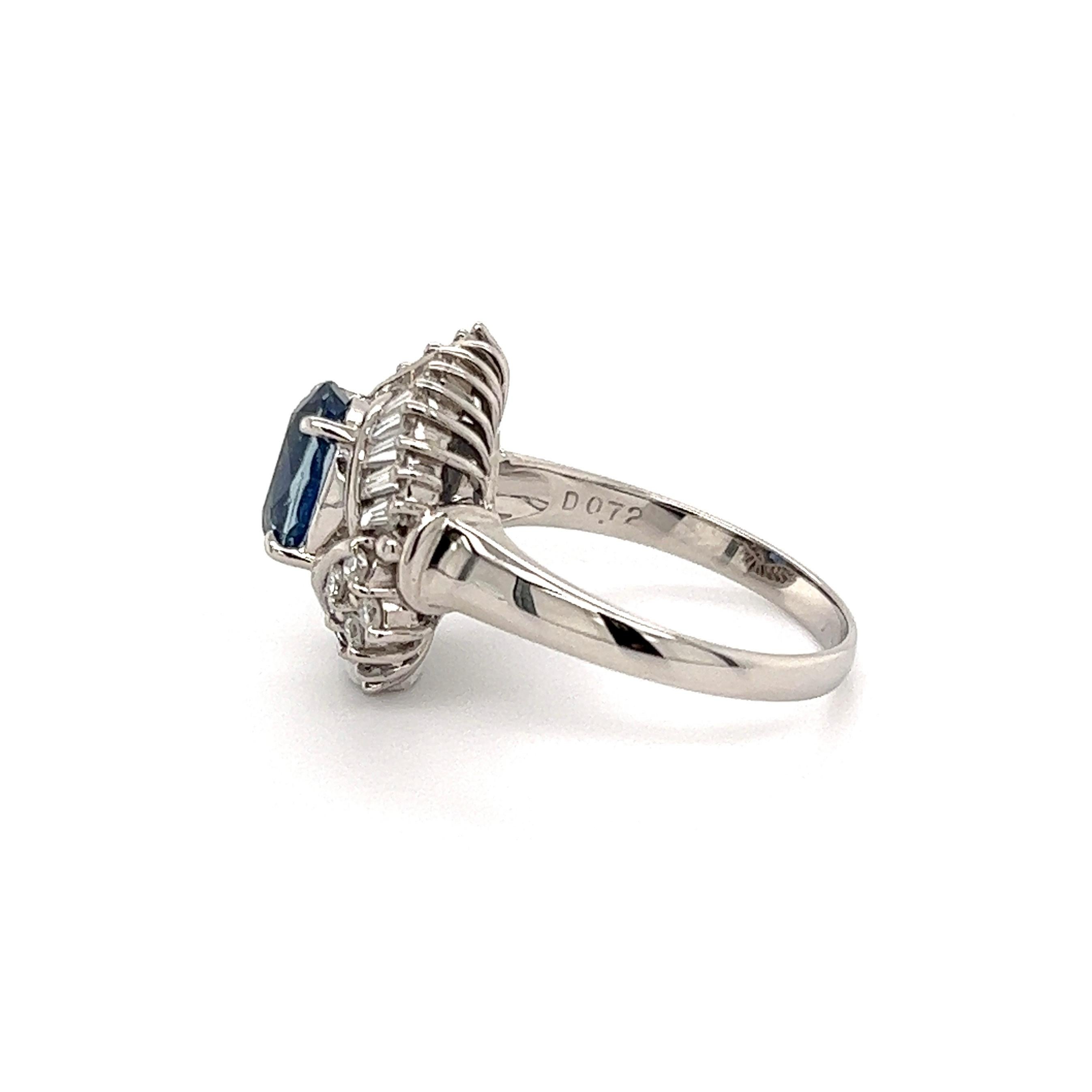 1.92 Carat GIA No Heat Sapphire and Diamond Platinum Ring Fine Estate Jewelry Pour femmes en vente