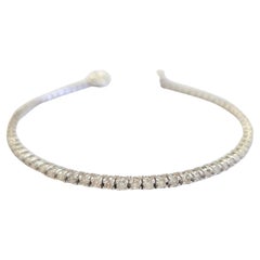 Pulsera de tenis de diamantes naturales de 1,92 quilates y oro blanco de 14 quilates