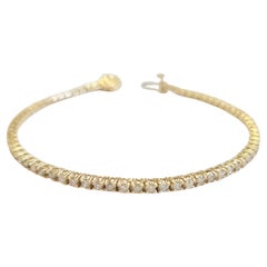 Pulsera de tenis de diamantes naturales de 1,92 quilates y oro amarillo de 14 quilates