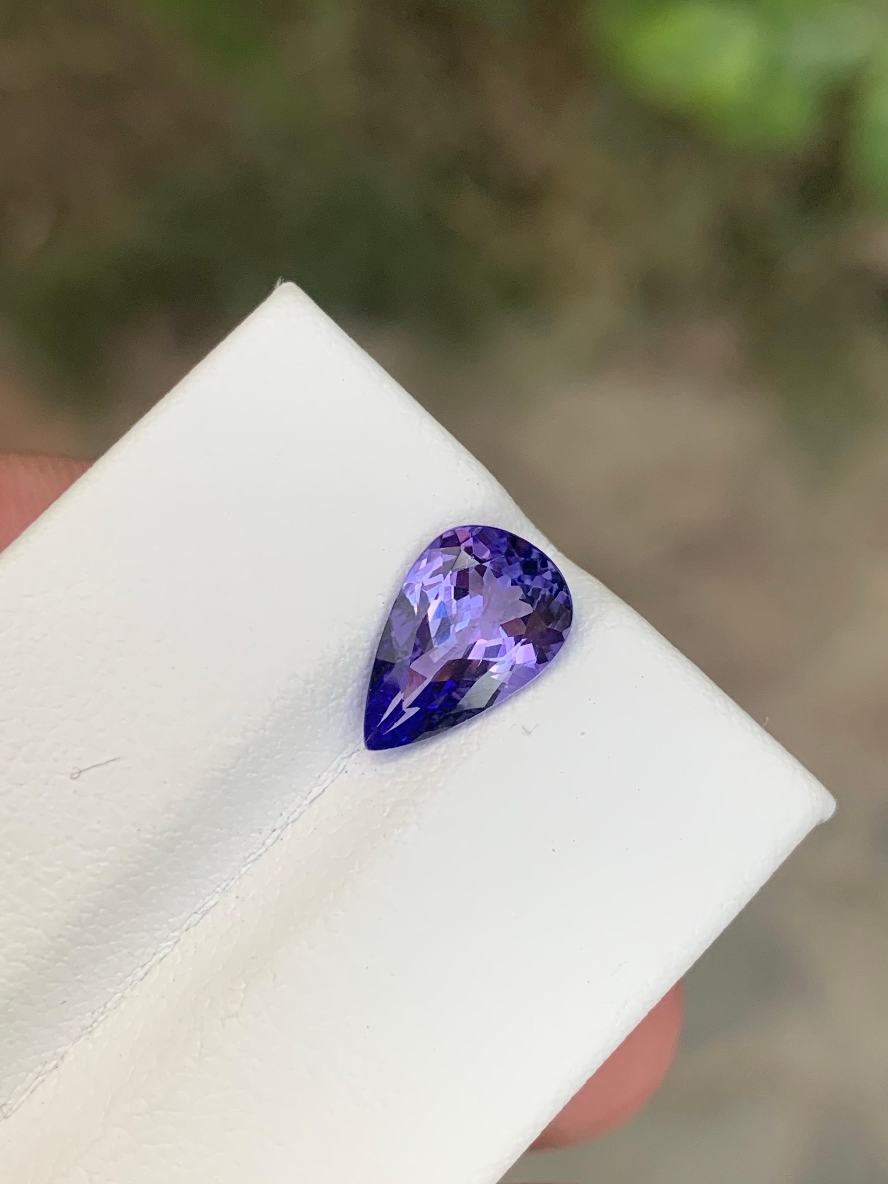 1.92 Carat Natural Loose Tanzanite Pear Shape Gemstone From Tanzania im Angebot 1