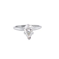 Flawless 1.92 Carat Pear-Shape Diamond Ring Antique Classic Fancy Jewelry