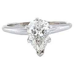 Flawless 1.92 Carat Pear-Shape Diamond Ring Antique Classic Fancy Jewelry