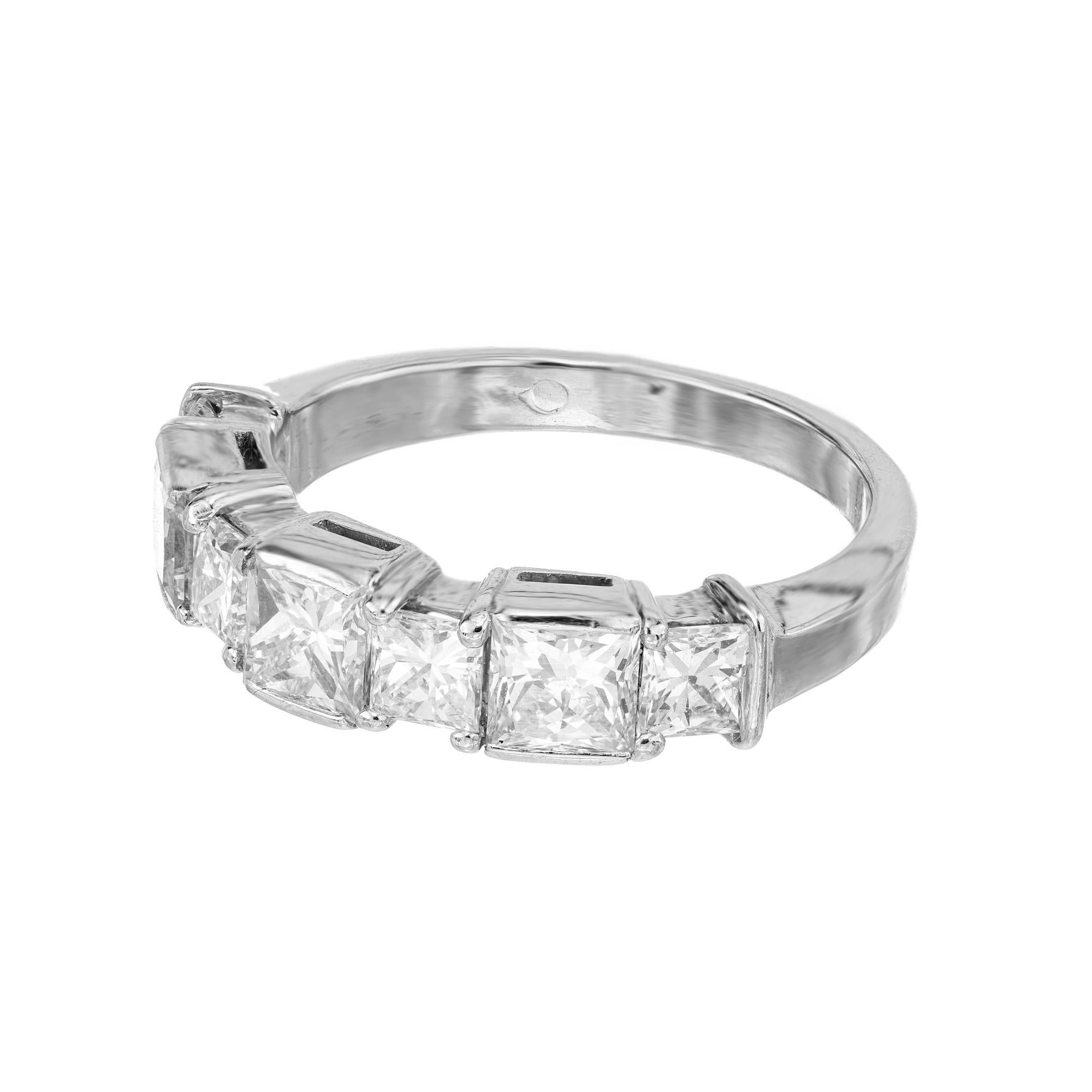 Anello nuziale in platino con diamante taglio principessa da 1,92 carati In condizioni buone in vendita a Stamford, CT