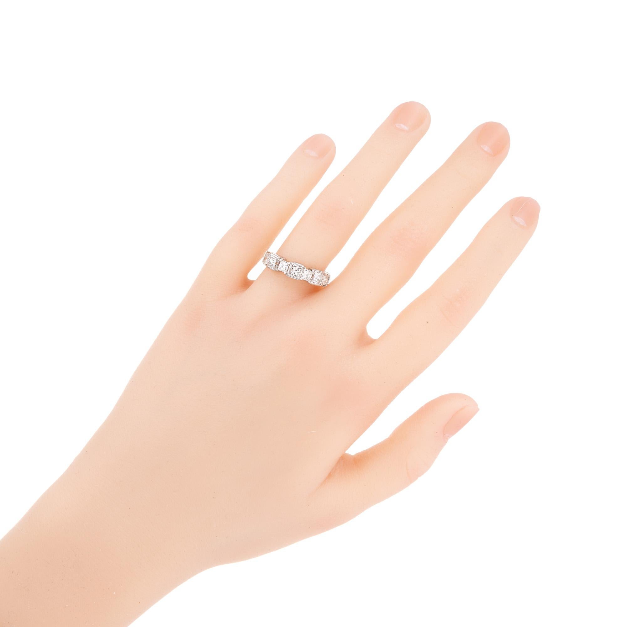 Anello nuziale in platino con diamante taglio principessa da 1,92 carati in vendita 2