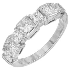 Anillo de boda de platino con diamante talla princesa de 1,92 quilates