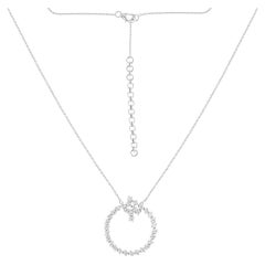 1.92 Quilates SI Claridad HI Color Colgante Círculo Collar Fino Oro Blanco 14 Kilates