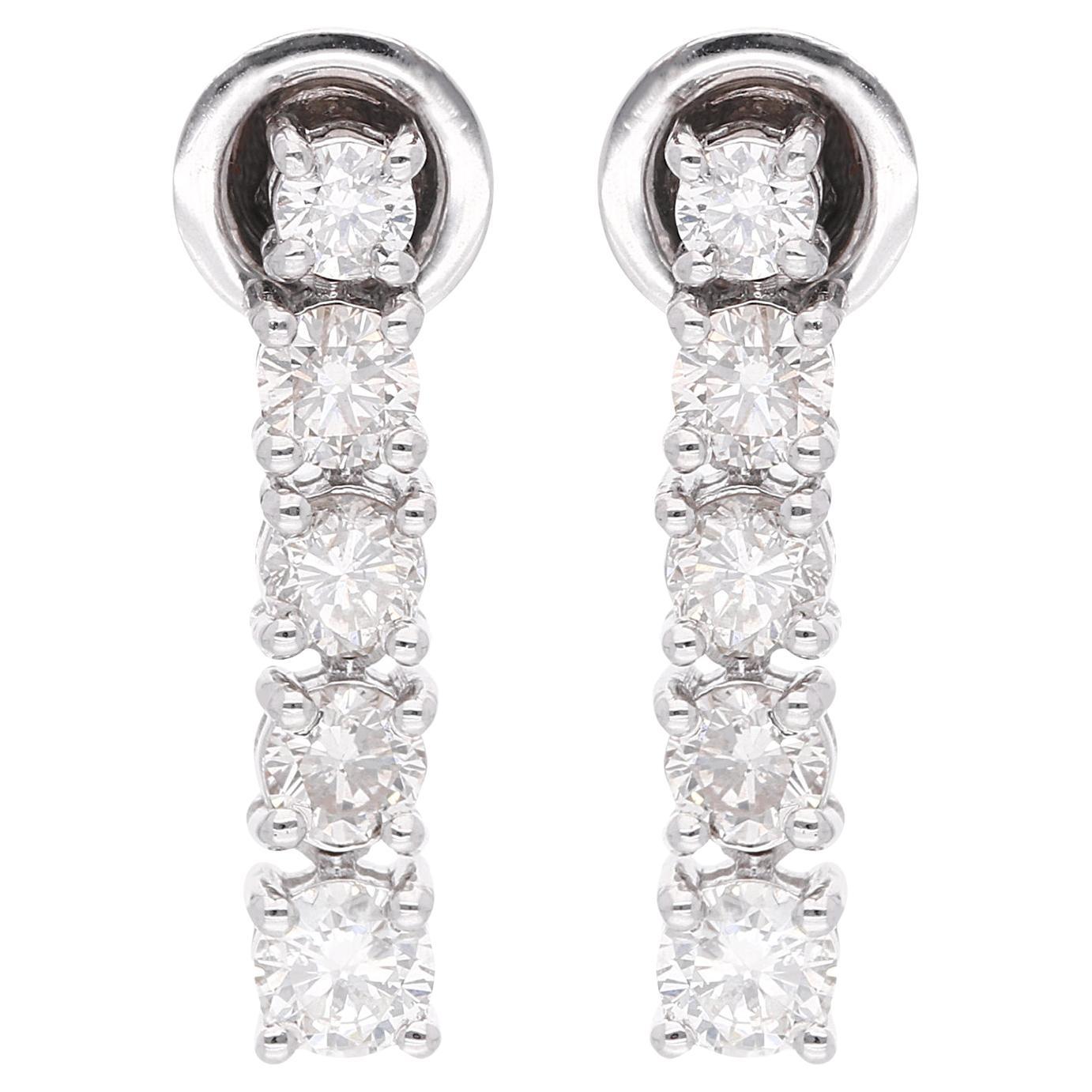 1,92 Karat SI Reinheit HI Farbe Runder Diamant Tropfen Ohrringe 14 Karat Weißgold