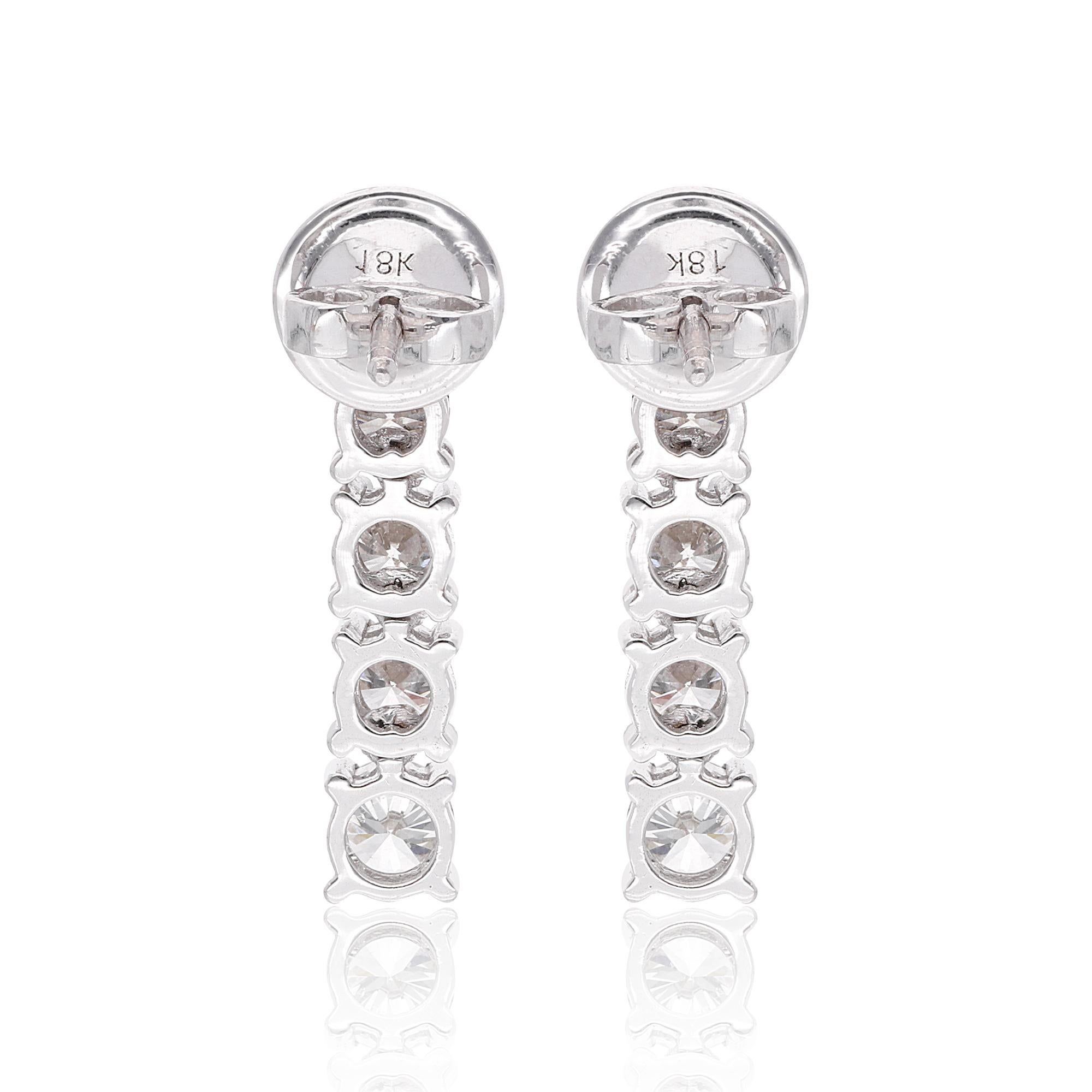 1.92 Carat SI Clarity HI Color Round Diamond Stud Earrings 14 Karat White Gold In New Condition For Sale In Diera, Dubai