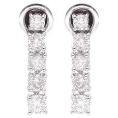 1.92 Carat SI Clarity HI Color Round Diamond Stud Earrings 18 Karat White Gold