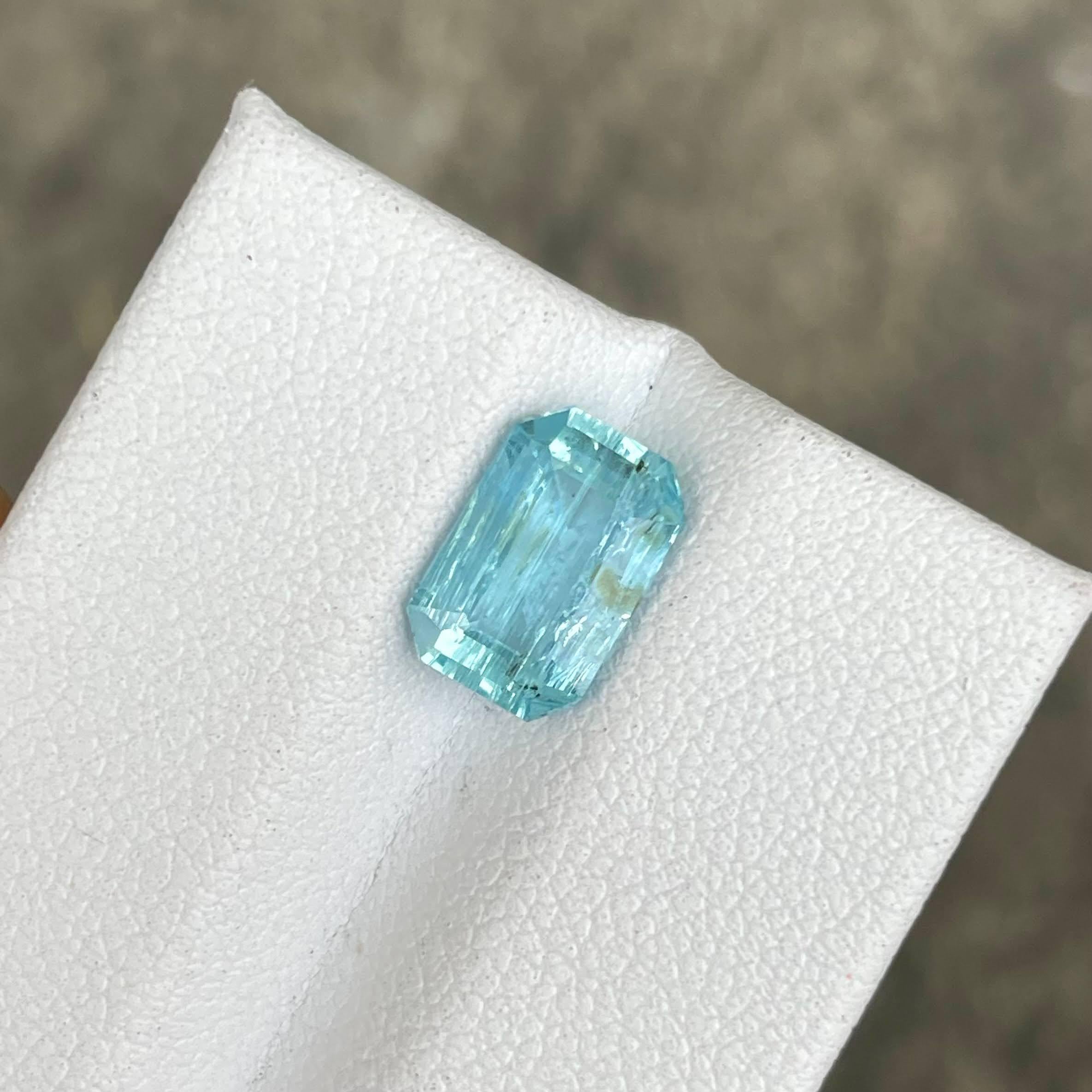 1,92 Karat Blauer Aquamarin Stein Smaragdschliff Natürlicher Nigerianischer Edelstein 2