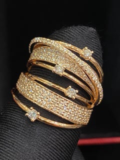 1,92 Karat F/VS1 runde Brillanten Großer Ring aus 18K Rose Gold