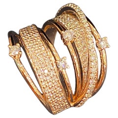 1,92 Karat F/VS1 runde Brillanten Großer Ring aus 18K Rose Gold