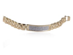 1.92 Carats F/VS1 Round Brilliant Diamonds Men's Tennis Bracelet 14K Yellow Gold