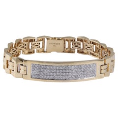 Bracelet tennis pour hommes en or jaune 14 carats avec diamants ronds brillants F/VS1 de 1,92 carats