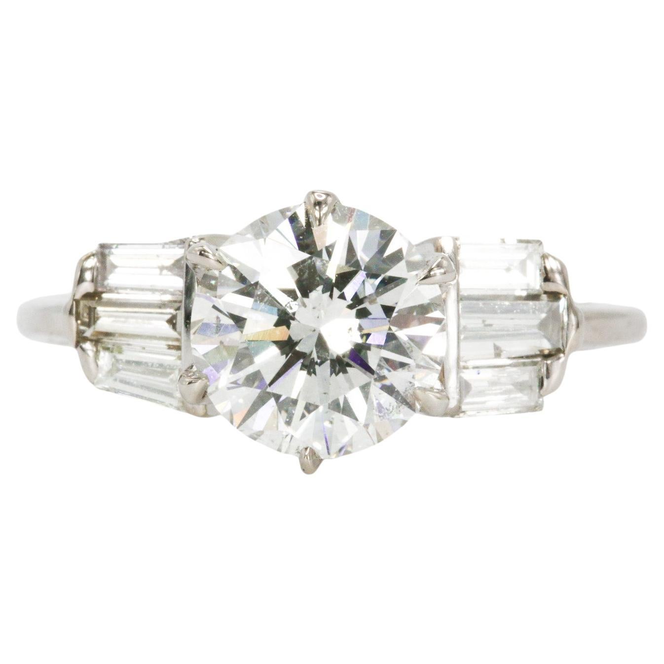 1.92 CT Diamante Brillante Redondo Certificado GIA en Anillo de Diamantes de Oro Blanco de 18K