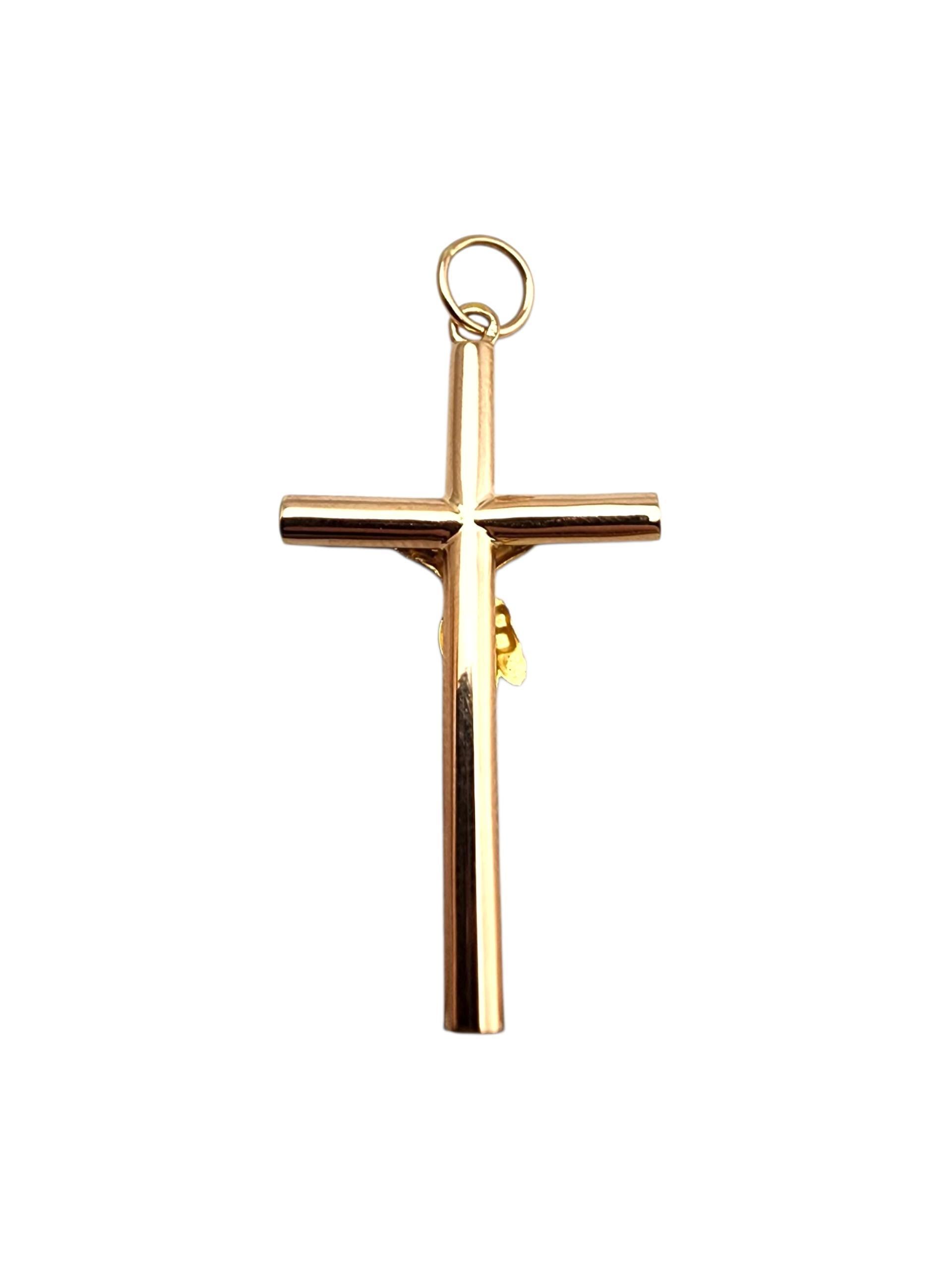 Contemporaneo Ciondolo Crocifisso in oro rosa e giallo 19,2 carati #23500 in vendita