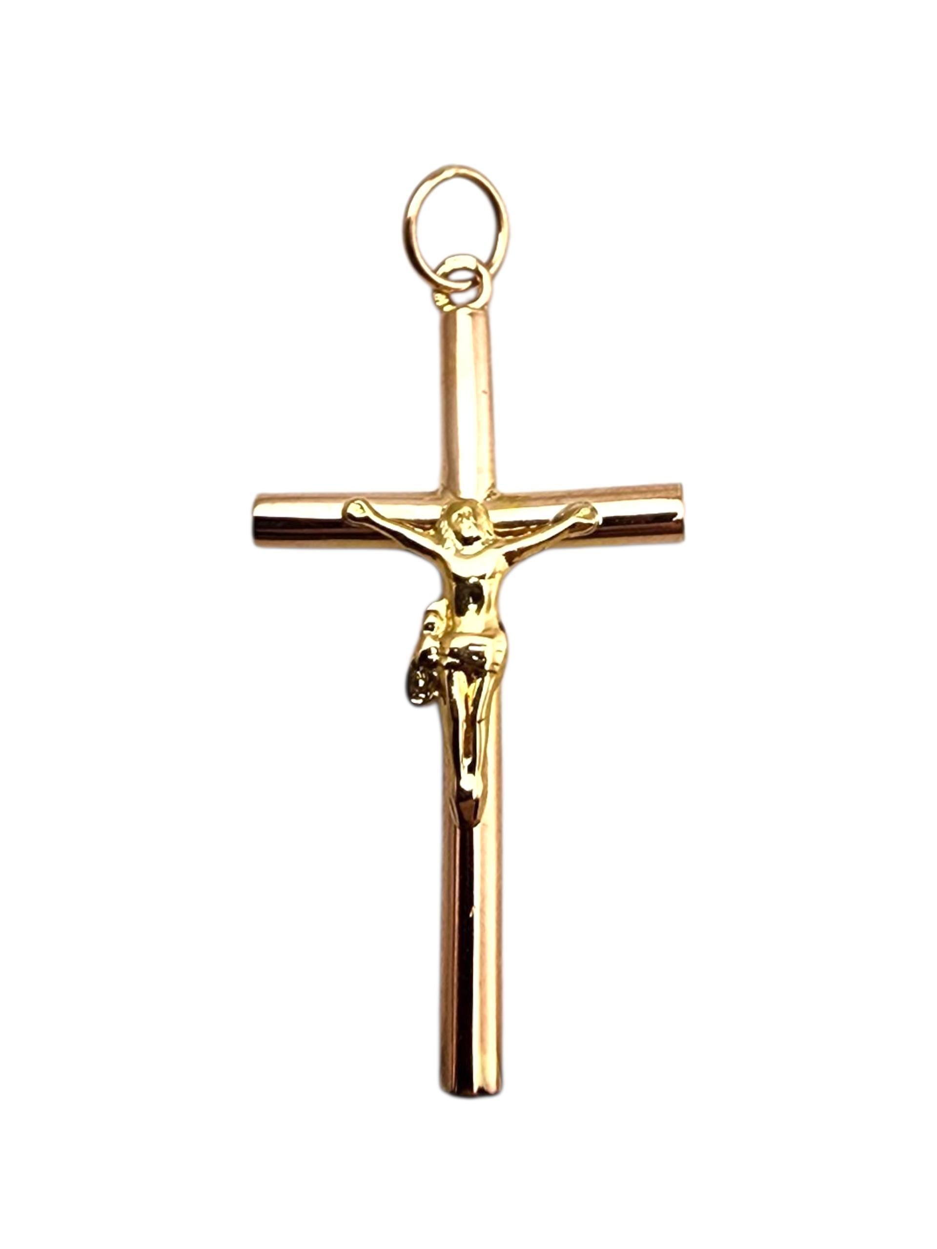 Ciondolo Crocifisso in oro rosa e giallo 19,2 carati #23500