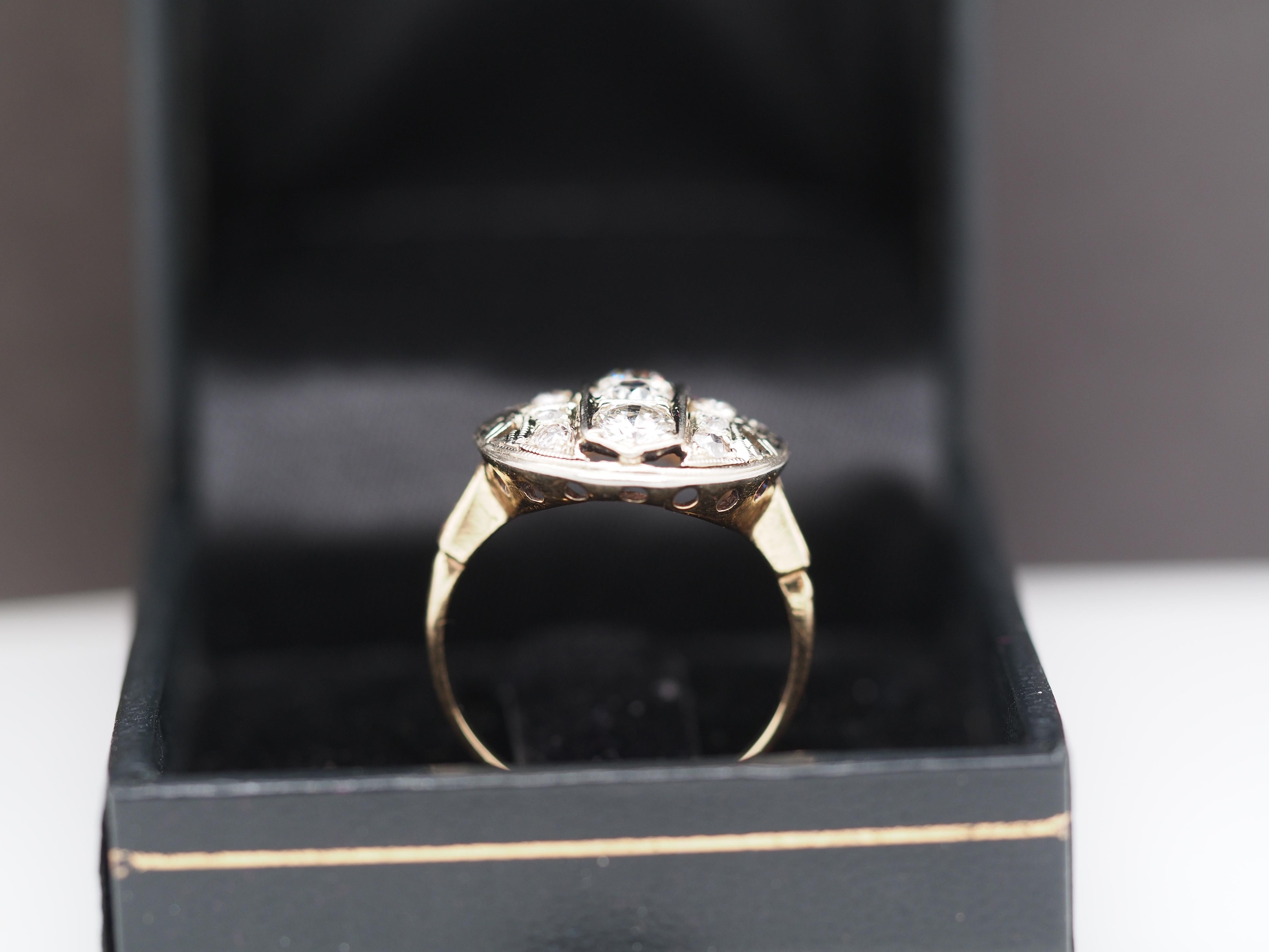 Women's 1920 14K Yellow Gold 1.25cttw Diamond Engagement Ring For Sale