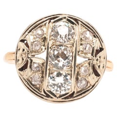 1920 14K Yellow Gold 1.25cttw Diamond Engagement Ring