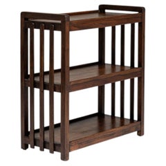 1920-1929 France Rich Walnut Brown Open Walnut Étagère