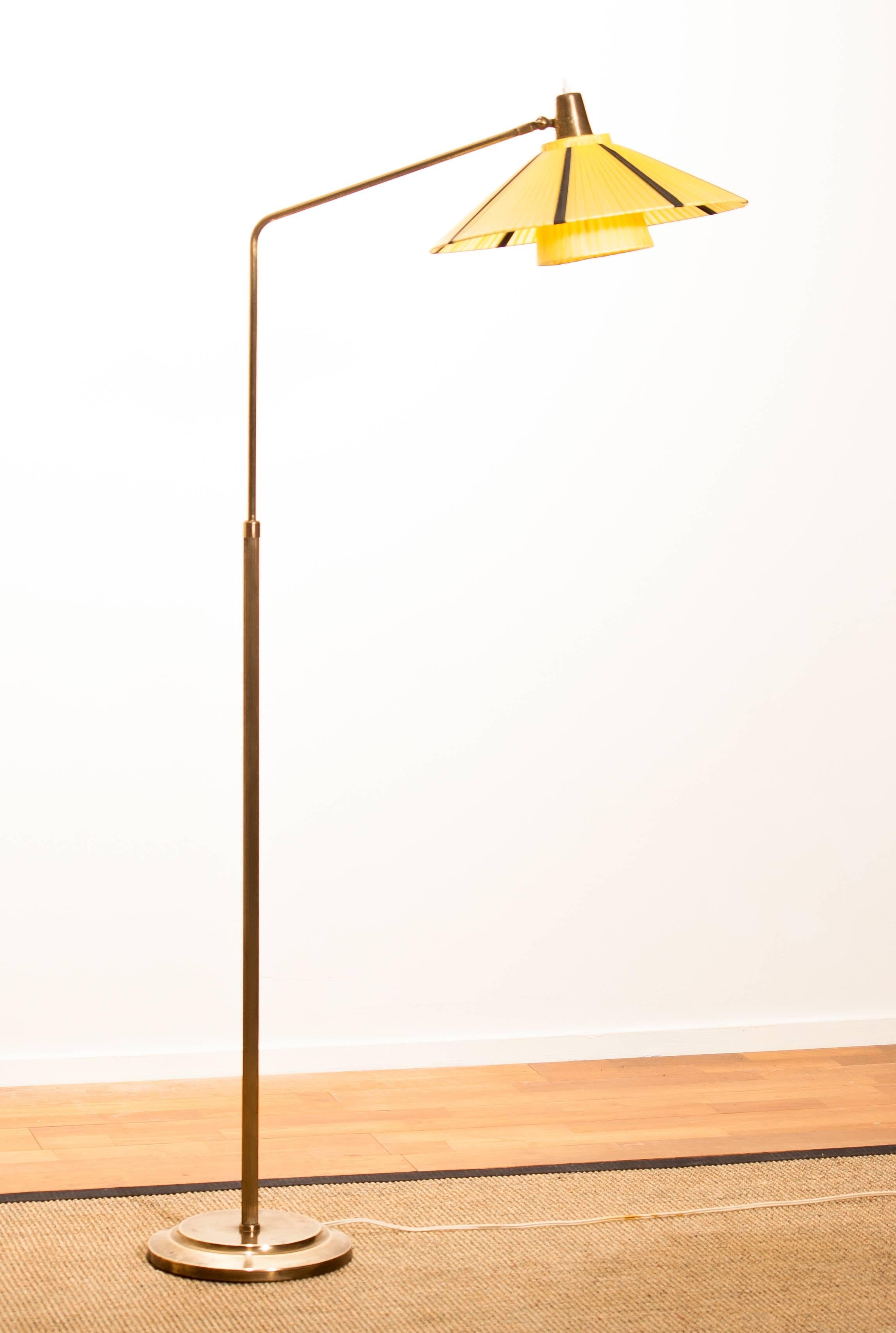 1920-1930, Brass Art Deco / Jugendstil Floor Lamp Made in Sweden 5