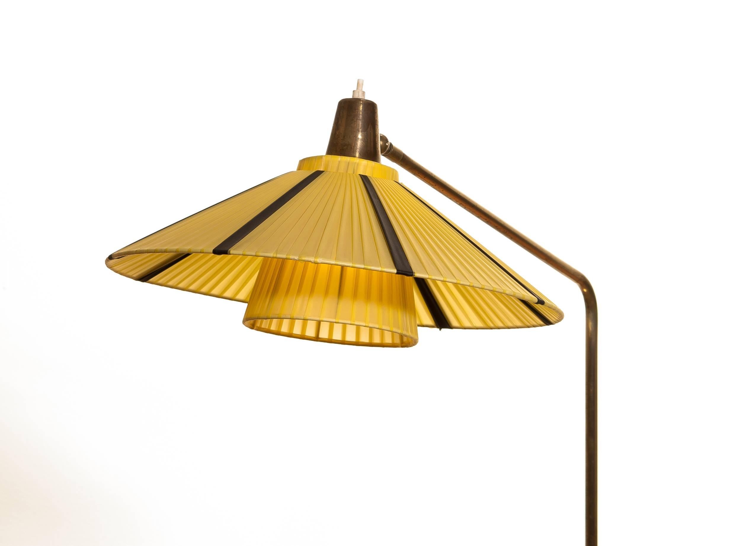 Swedish 1920-1930, Brass Art Deco / Jugendstil Floor Lamp Made in Sweden