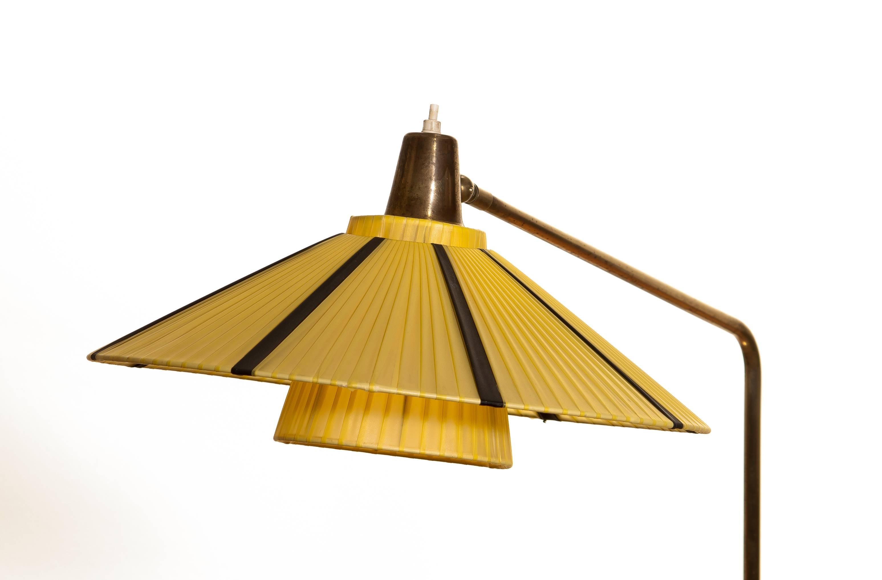 1920-1930, Brass Art Deco / Jugendstil Floor Lamp Made in Sweden 1