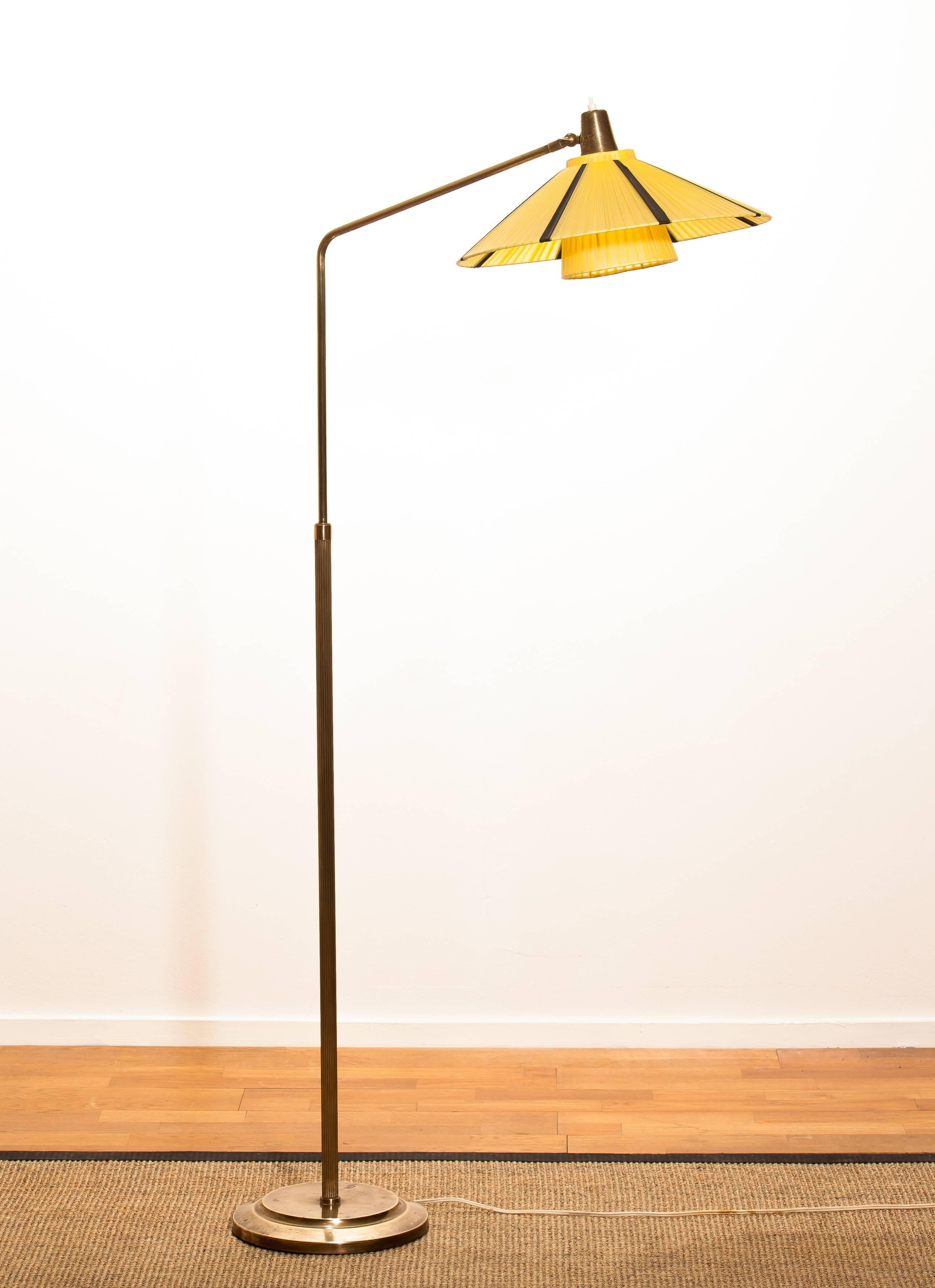 1920-1930, Brass Art Deco / Jugendstil Floor Lamp Made in Sweden 2