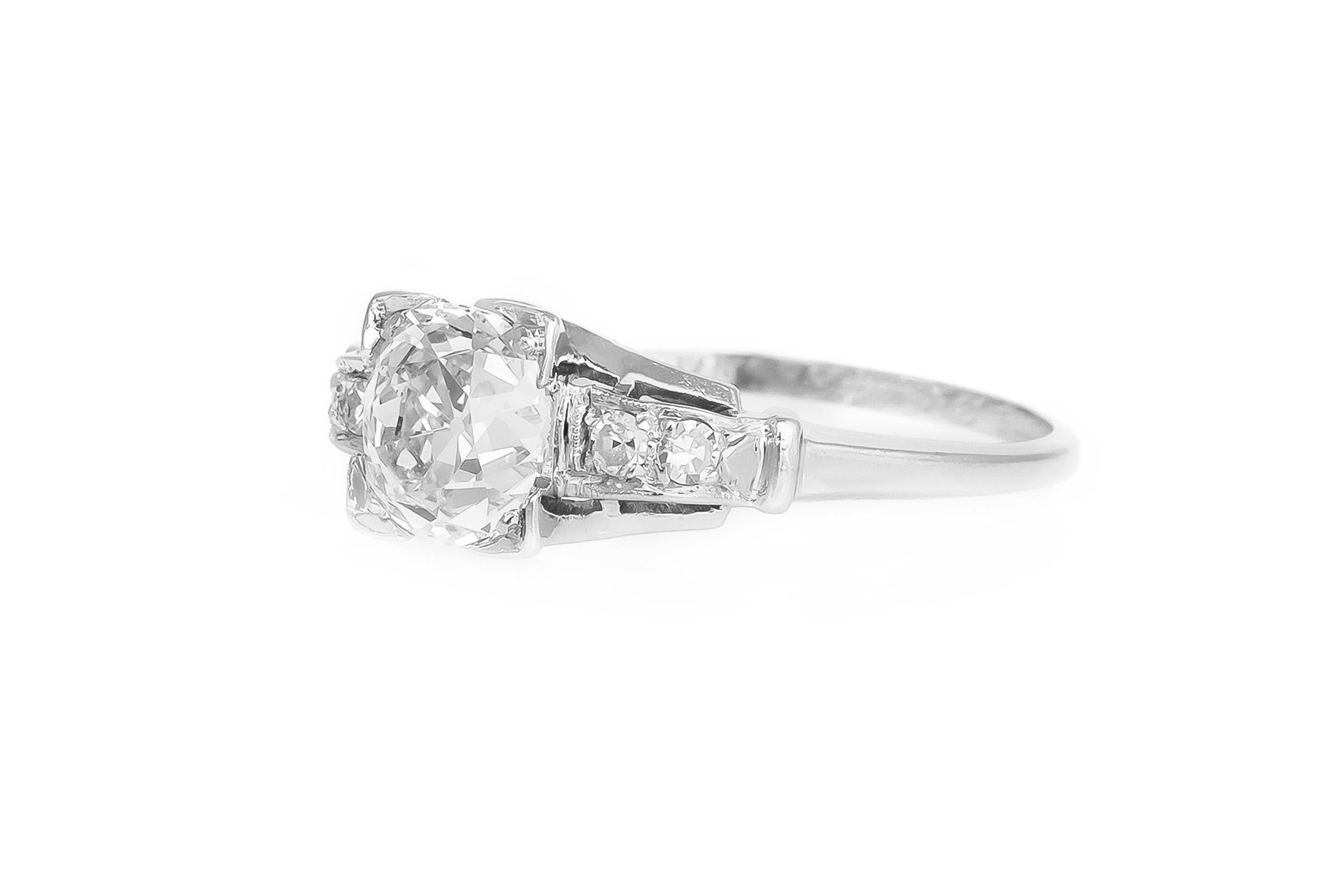 1920er-1930er Jahre GIA Platin mit Diamant Verlobungsring für Damen oder Herren