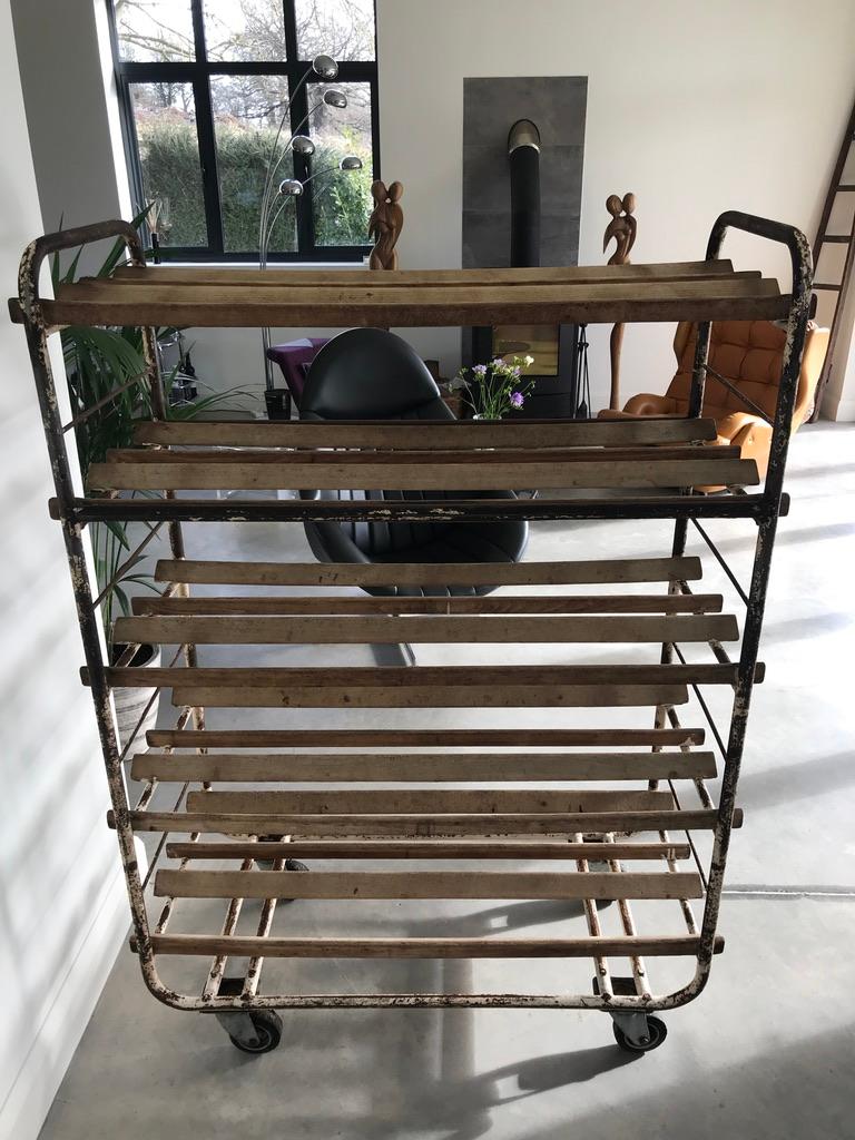 French Bread Racks 1920-1930s Original Vintage Metal French Bread Shelving Rack / Shop ...