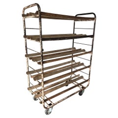 1920-1930s Original Vintage Metal French Bread Shelving Rack / Shop Display