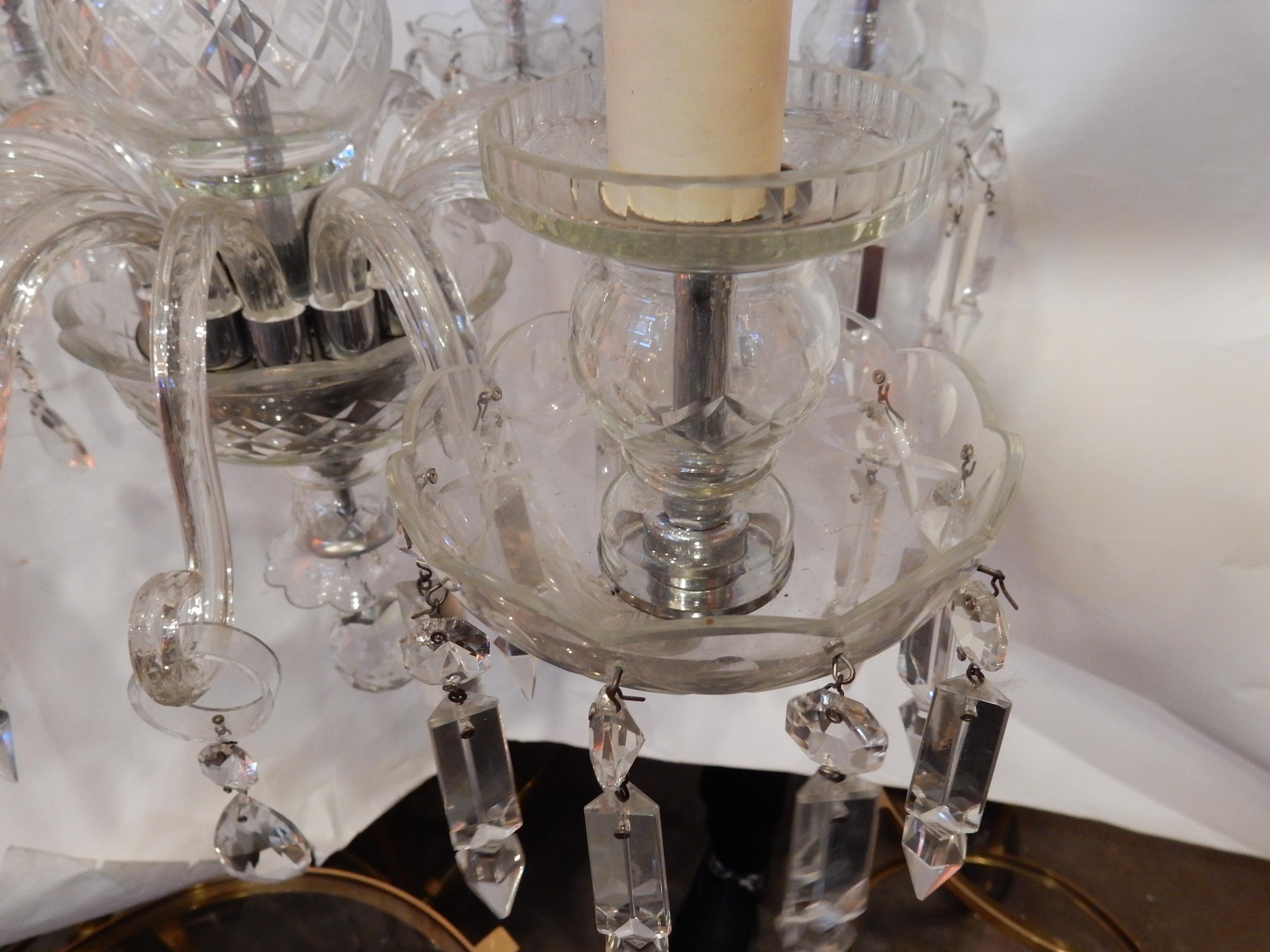 1920-1940 Lustre à 6 bras en cristal de Bohême ou Baccarat en vente 2