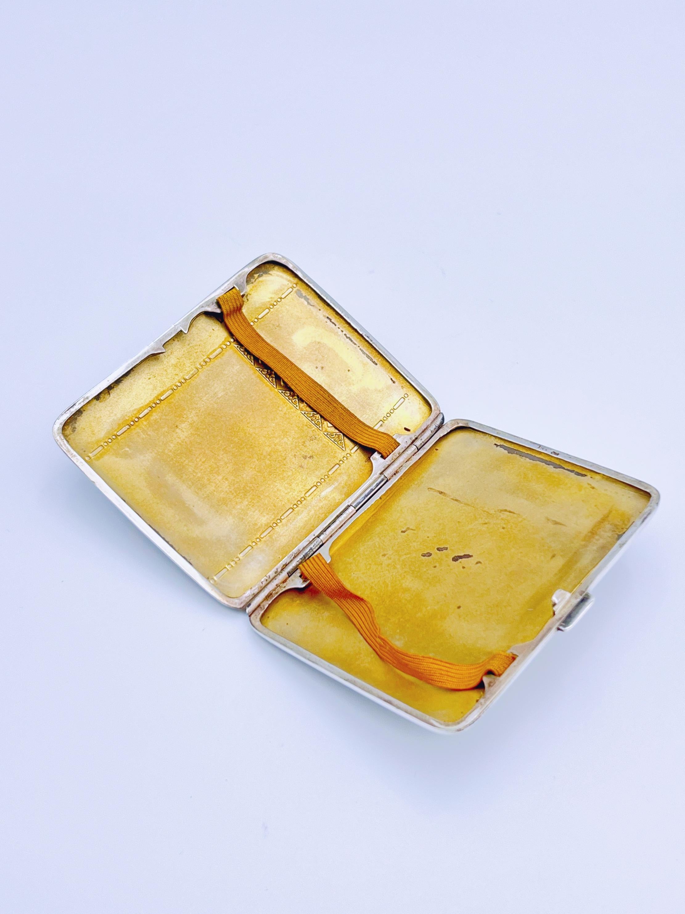 1920/30s ART DECO Pitillera de plata y esmalte en venta 5