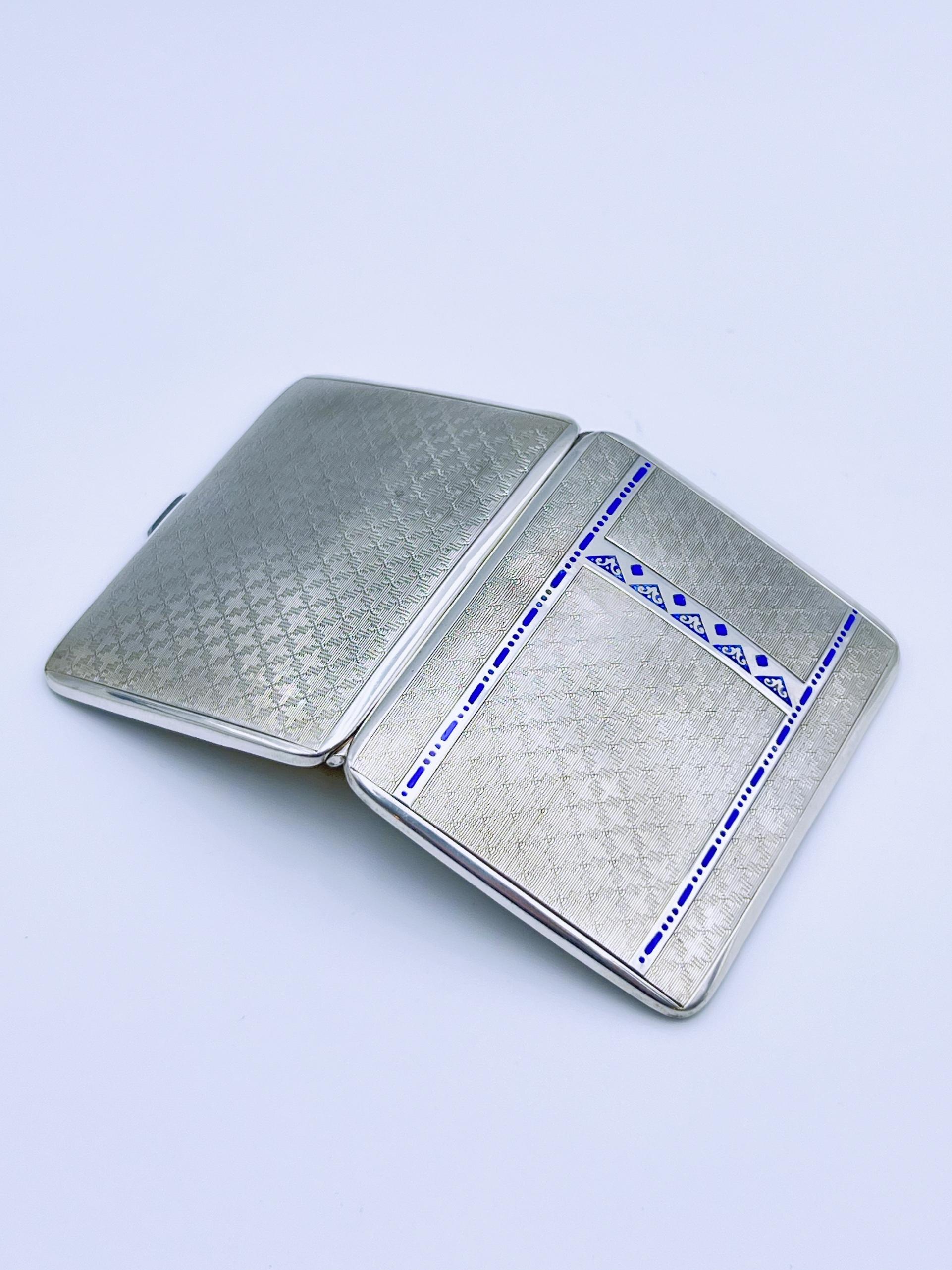 1920/30s ART DECO Pitillera de plata y esmalte Noruego en venta