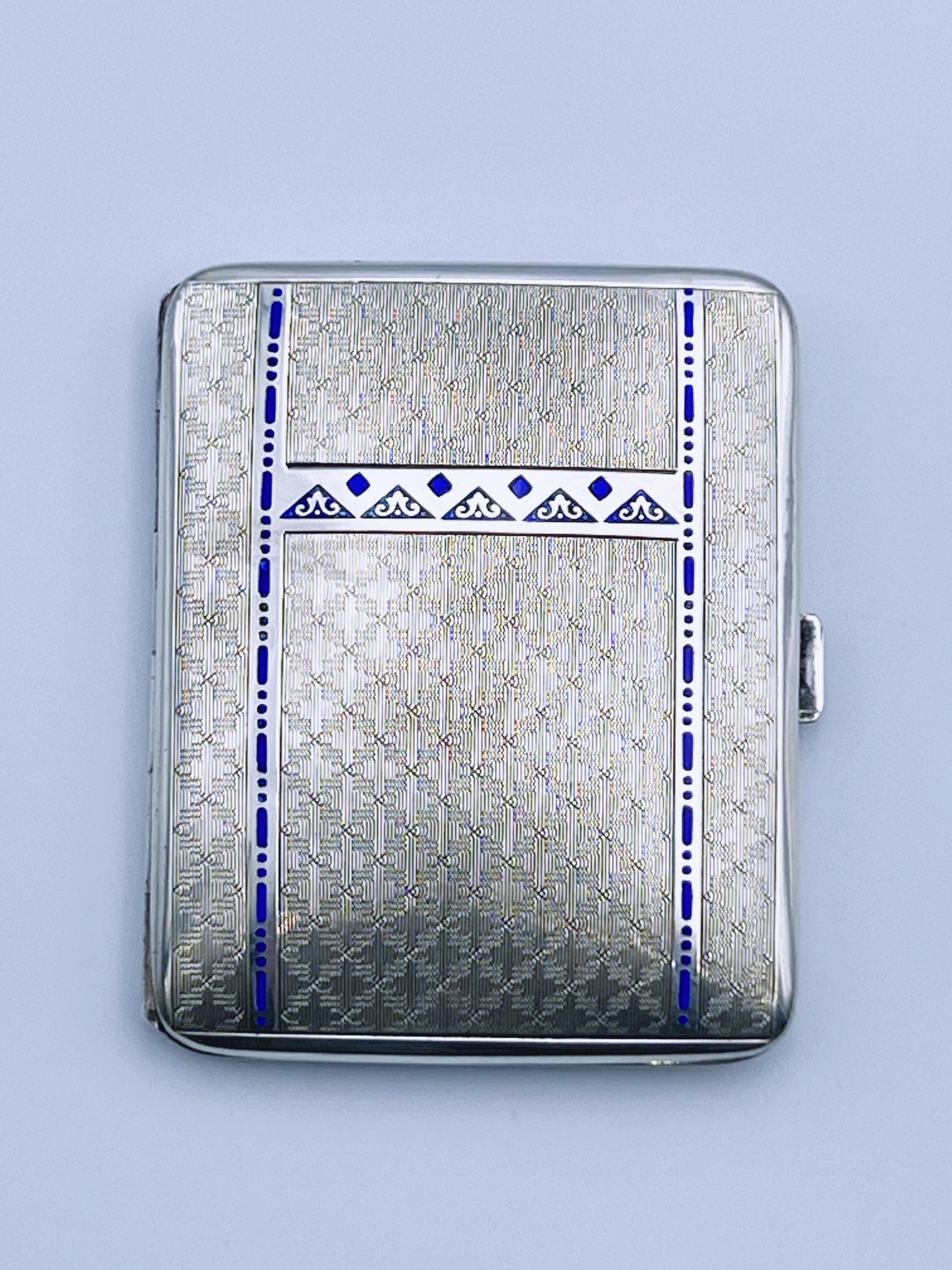 1920/30s ART DECO Pitillera de plata y esmalte siglo XX en venta