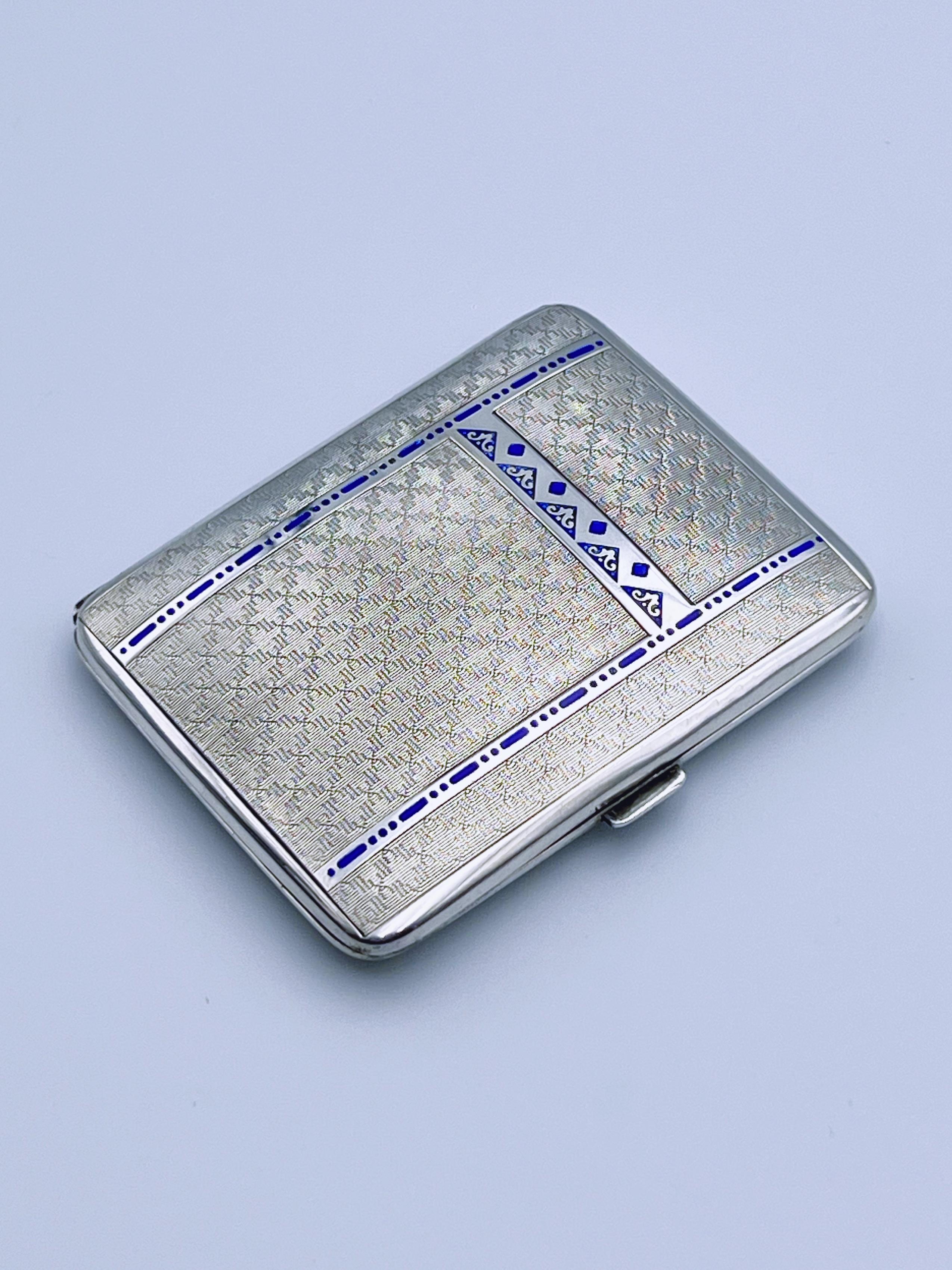 1920/30s ART DECO Pitillera de plata y esmalte Silver en venta