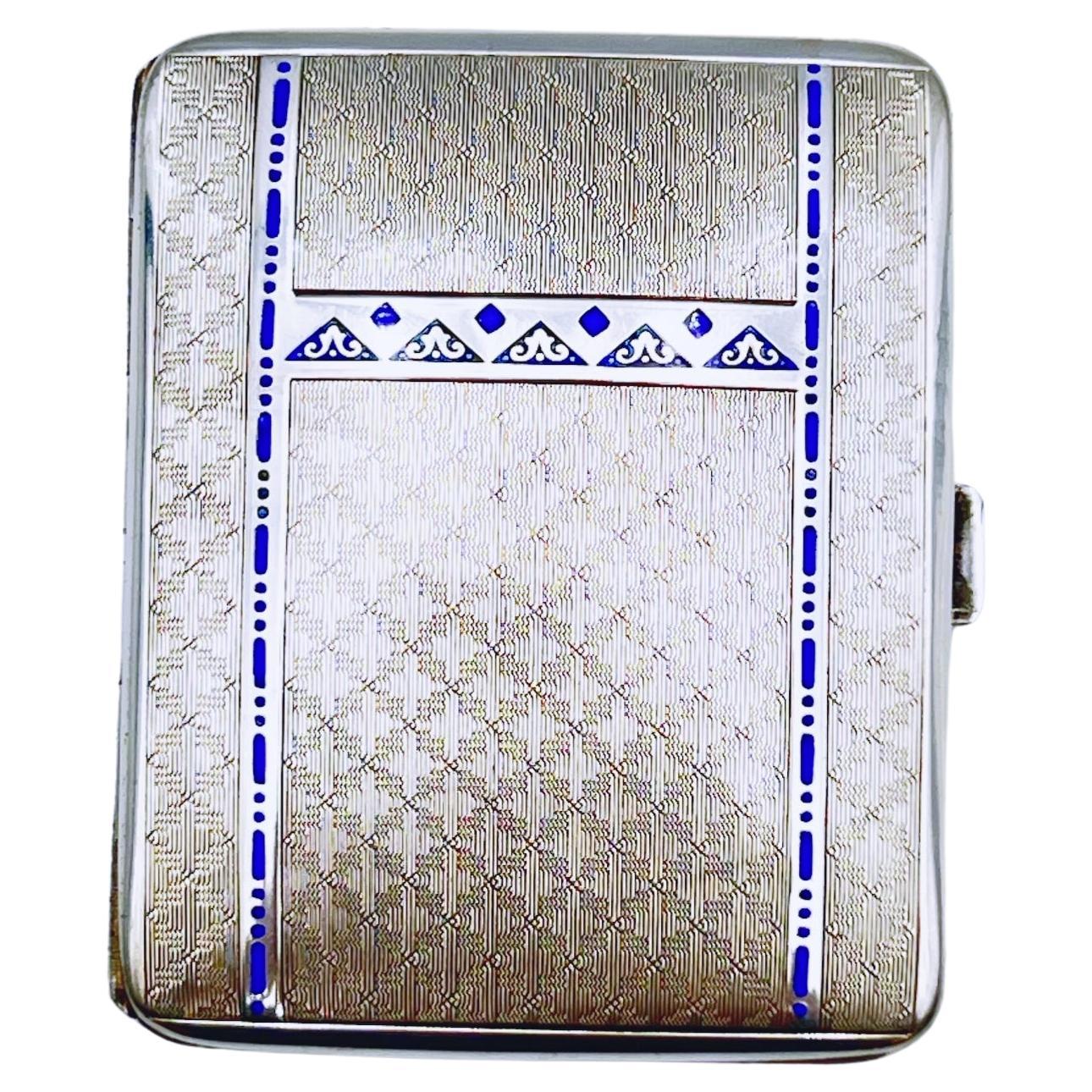 1920/30s ART DECO Pitillera de plata y esmalte