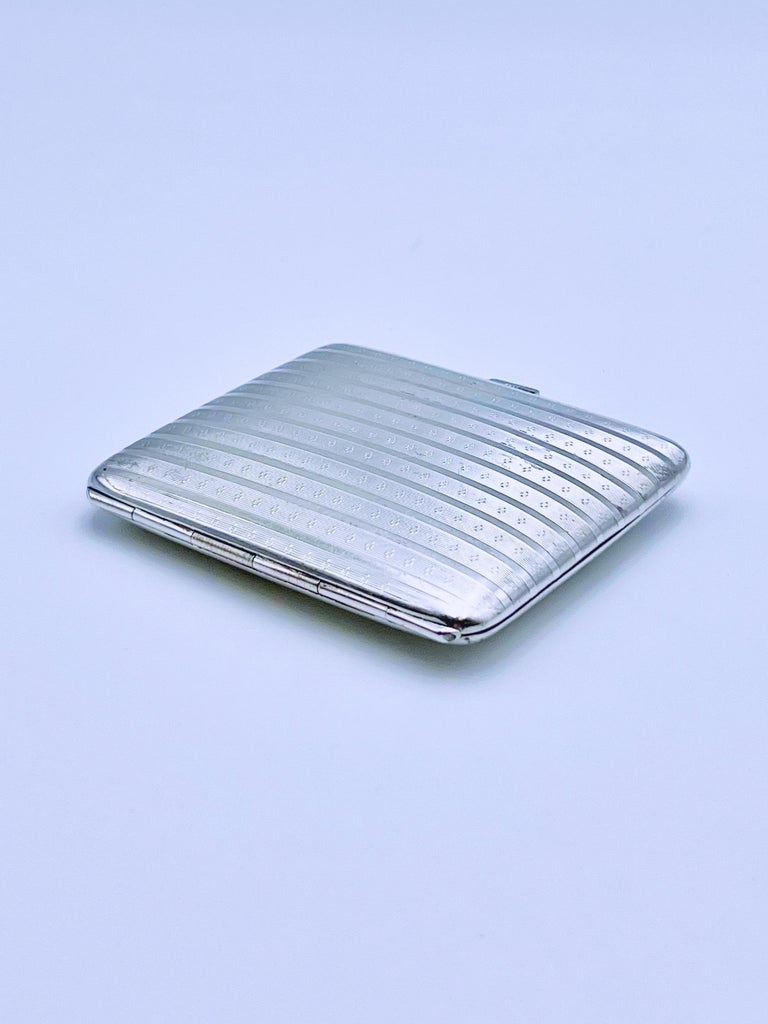 Etui à cigarettes en argent massif ART DECO des années 1920/30 par Hugo  Grün