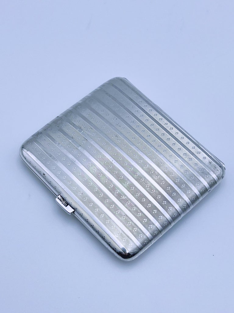 1920 silver cigarette case Antique 1920s Japanese Monogrammed 1920s silver cigarette case |