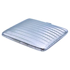Antique 1920/30s ART DECO Solid Silver Cigarette Case by Hugo Grün