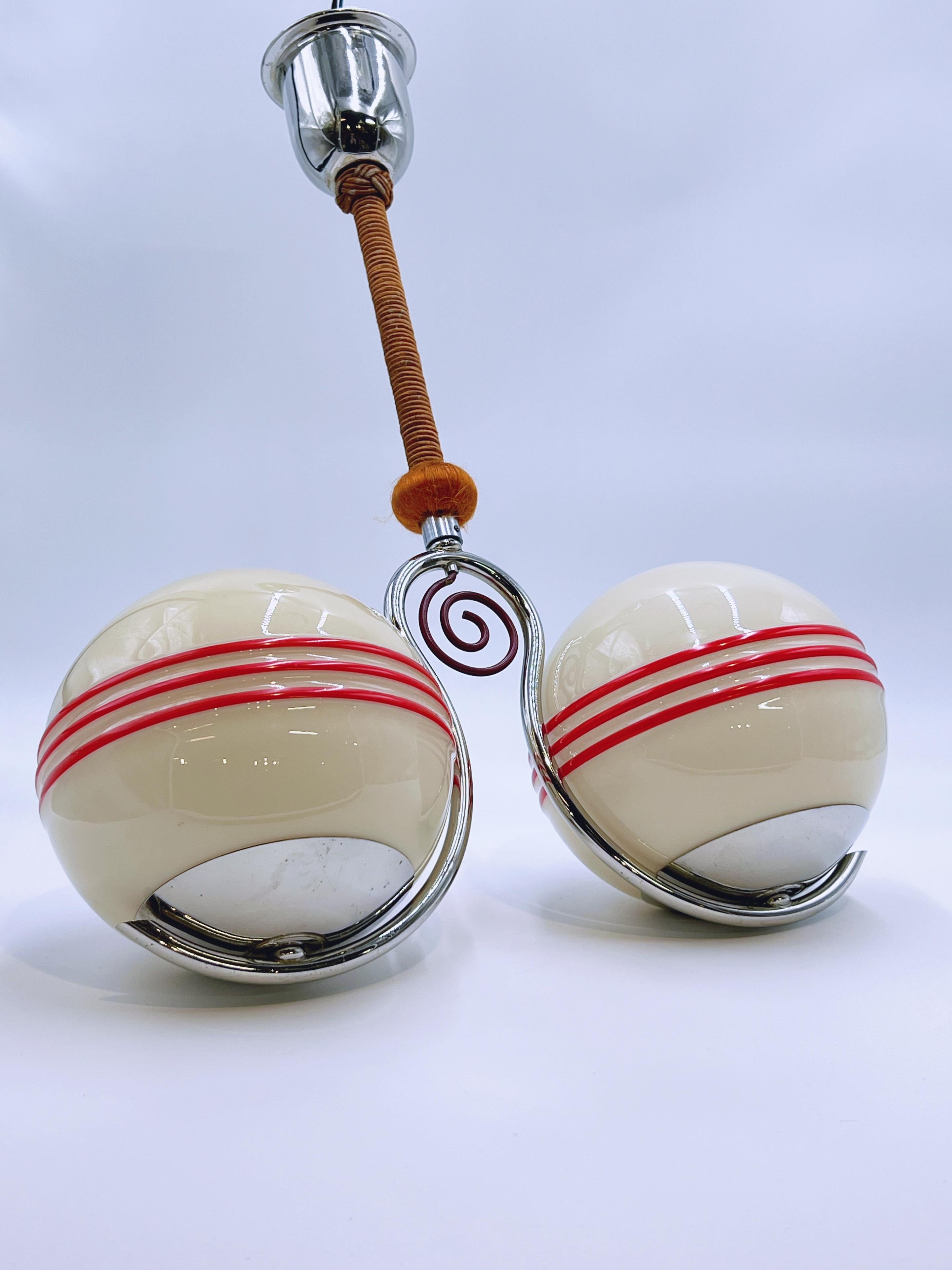 1920/30s Bauhaus Art Deco Lámpara Colgante, BJB Alemania, Diseño Escandinavo en venta 4